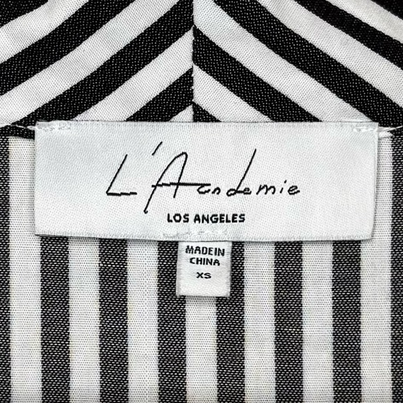 L'Academie Alex Bell Sleeve Striped Duster - Dark Charcoal/White - Picture 3 of 6